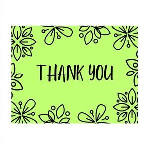 Set of 10 Lime Thank You Postcards